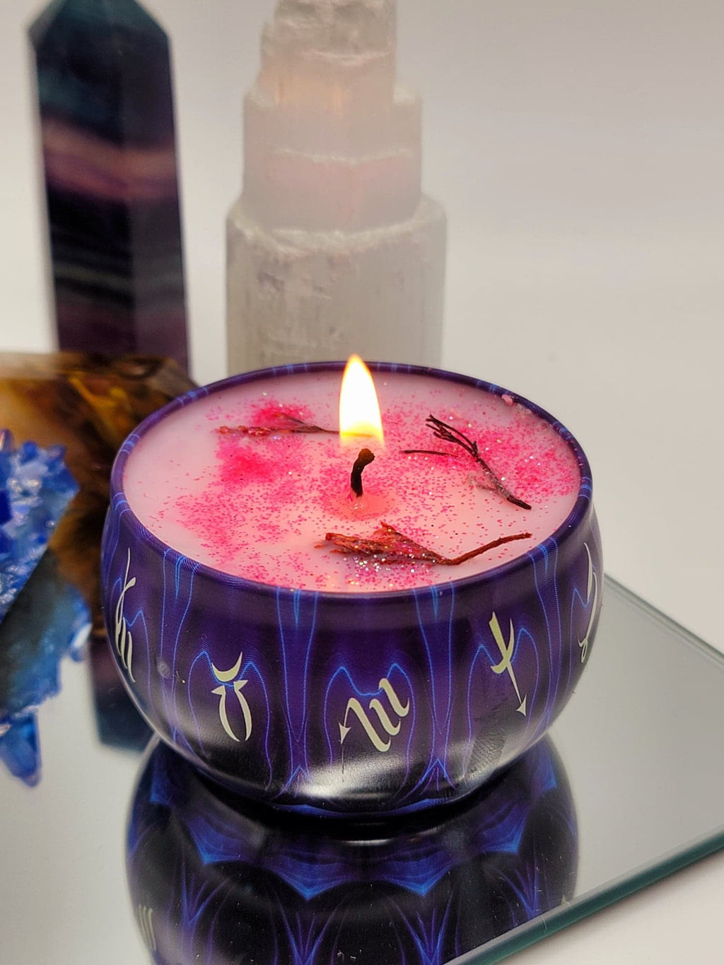 Manifestation Candles For Love, Abundance, Clarity, Spiritual Cleanse, Healing, reiki energy, herbs, and organic soy Wax