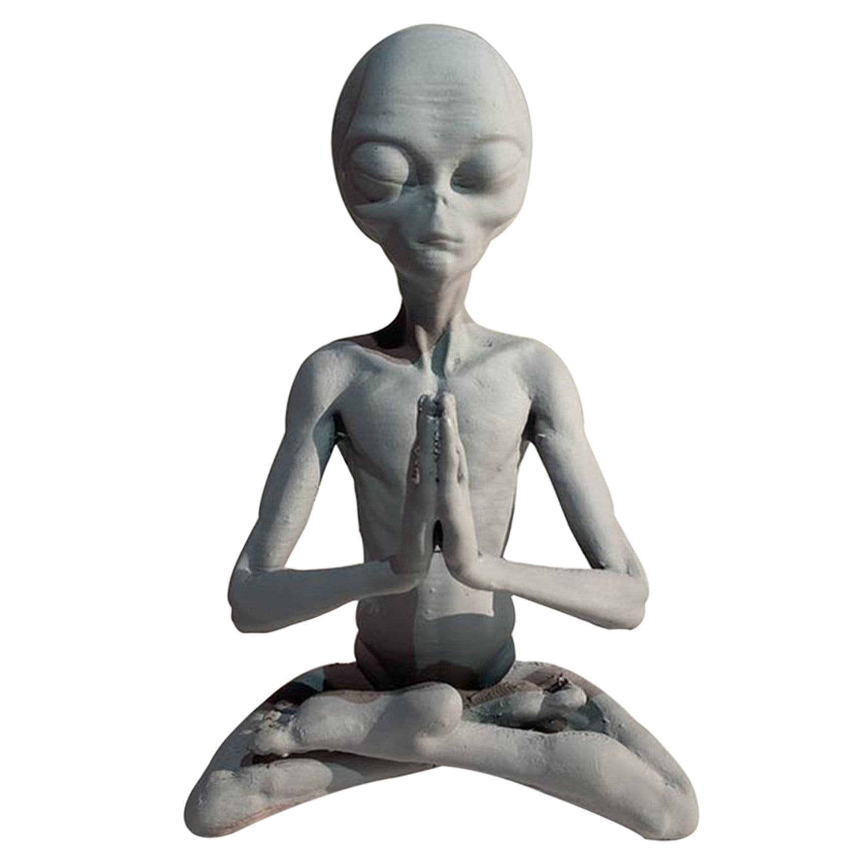 Witchcraft Meditation Alien Statue Mini Resin Ornament Alien Garden Home Office Yard Art Decor for Indoor Outdoor