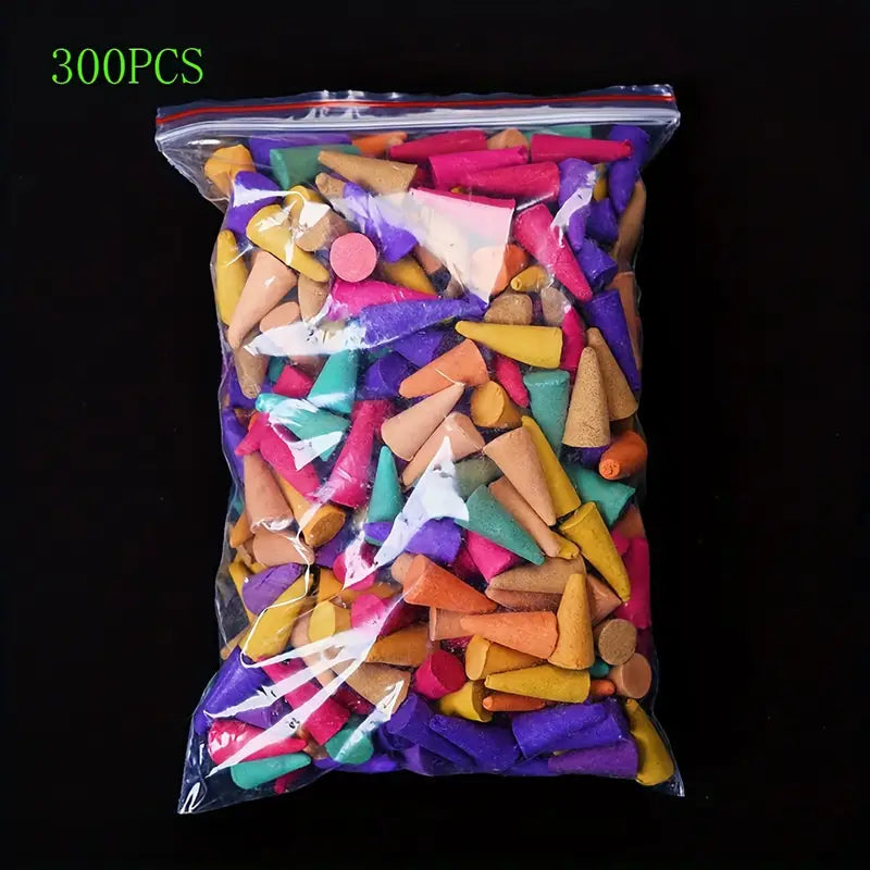300pcs Sandalwood and Rose Fragrance, Flower Cone, Long-lasting Fragrance, without Burner, Pagoda Cone, Natural Sitting Gift, Suitable for Family Sitting Yoga, Deodorizing Aroma