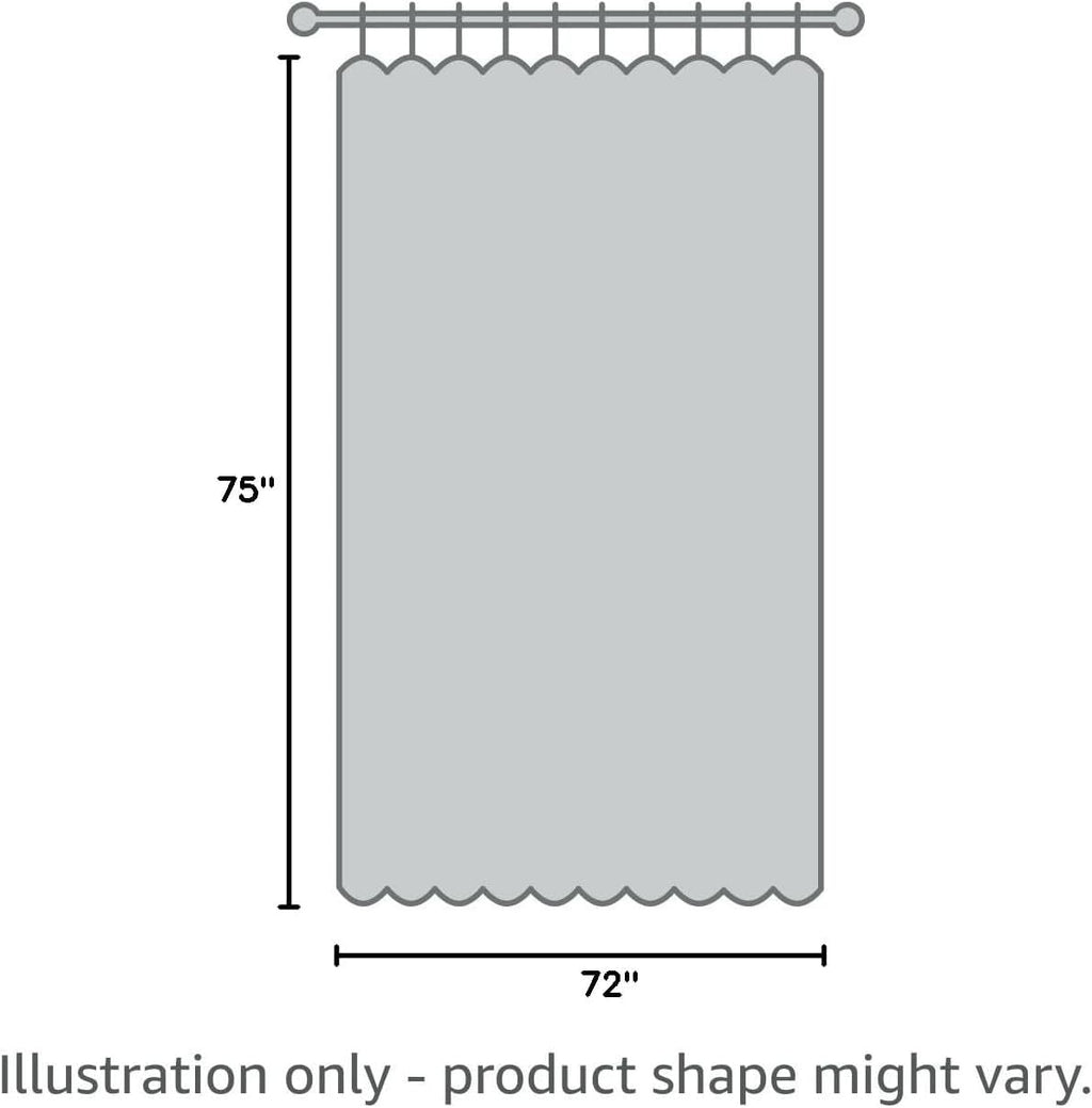 AllWays Plaza Waterproof Fabric Snap in Shower Curtain Liner Replacement with 2 Magnets71 W x 55" L for 72" W x 75" L No Hook Shower Curtain - Removable &amp; Detachable to Wash - White
