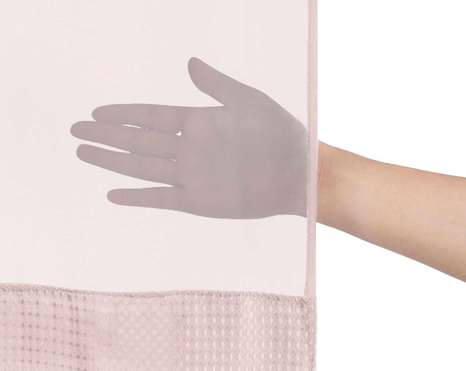 AllWays Plaza Waterproof Fabric Snap in Shower Curtain Liner Replacement with 2 Magnets71 W x 55" L for 72" W x 75" L No Hook Shower Curtain - Removable &amp; Detachable to Wash - White