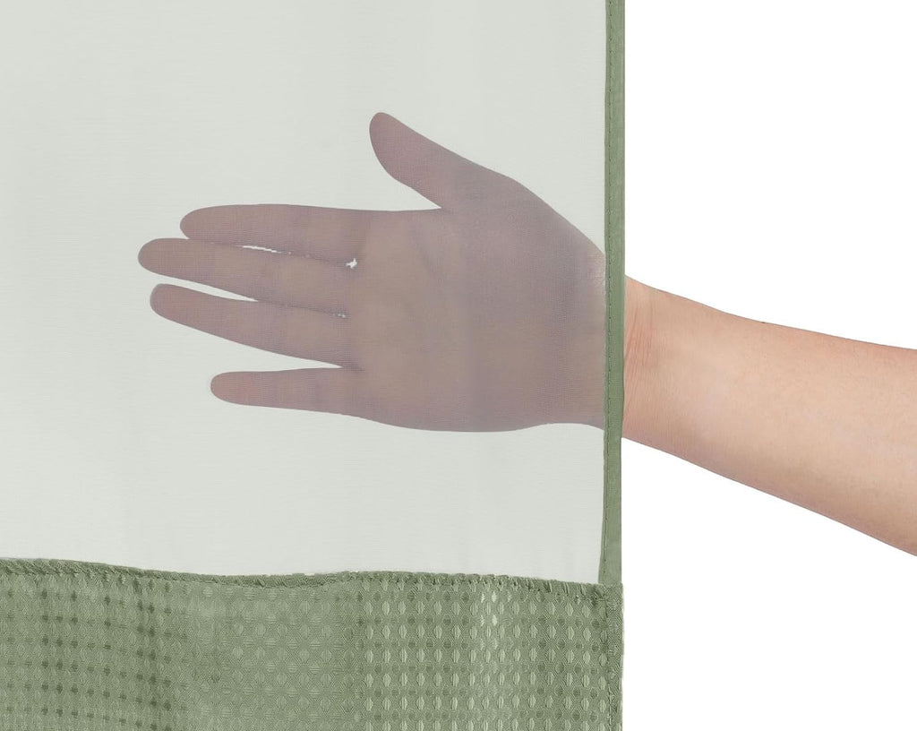AllWays Plaza Waterproof Fabric Snap in Shower Curtain Liner Replacement with 2 Magnets71 W x 55" L for 72" W x 75" L No Hook Shower Curtain - Removable &amp; Detachable to Wash - White