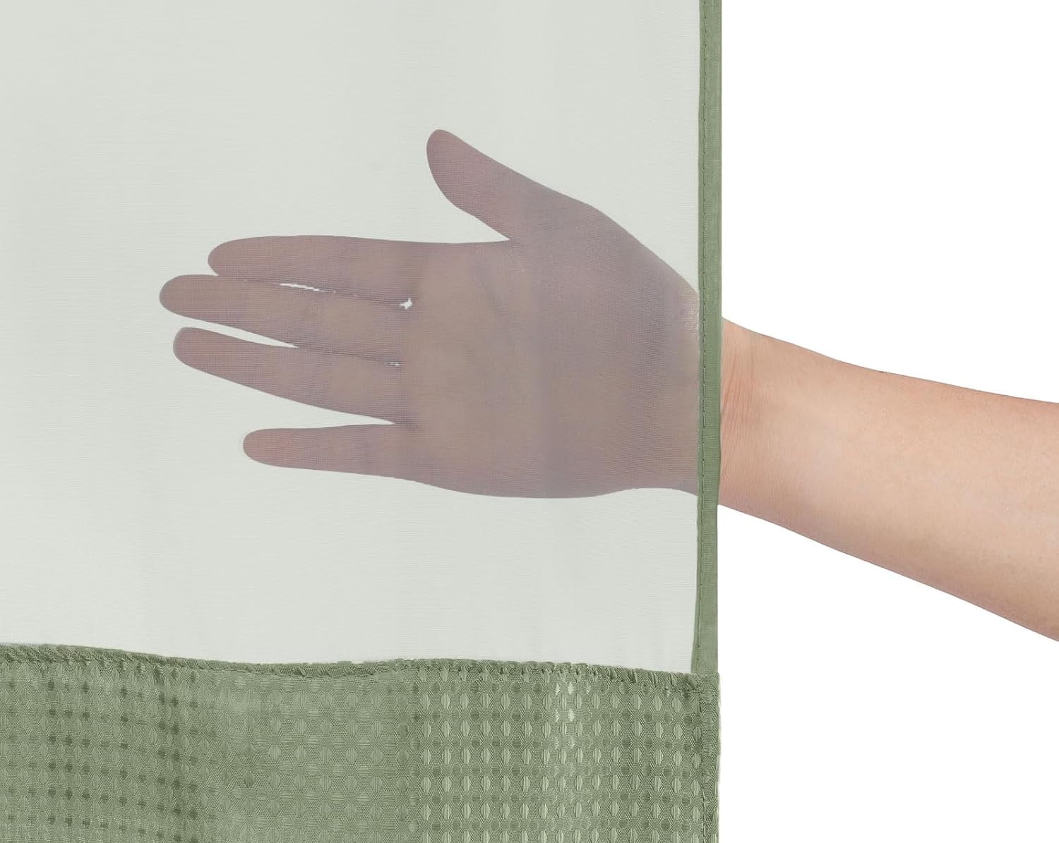 AllWays Plaza Waterproof Fabric Snap in Shower Curtain Liner Replacement with 2 Magnets71 W x 55" L for 72" W x 75" L No Hook Shower Curtain - Removable &amp; Detachable to Wash - White