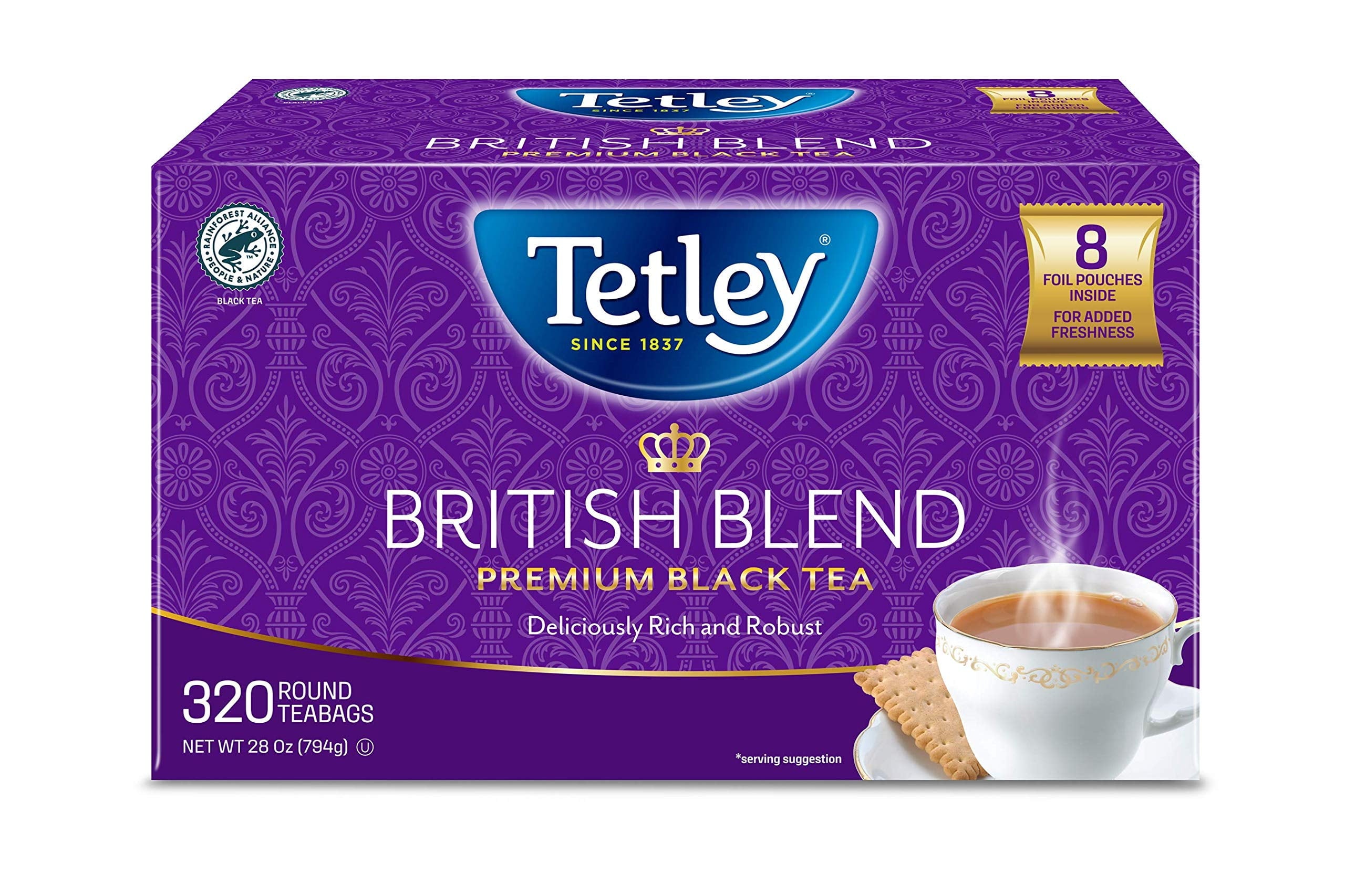 2 x - Tetley British Blend Premium Black Tea, 320 Teabags, Rainforest Alliance Certified