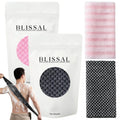 BLISSAL Long Exfoliating Bath Towel | Double-sided 2-in-1, suitable for face and body. Gently exfoliates and removes dead skin cells. A unisex bath essential for all skin types. (Black + Pink 2PC)