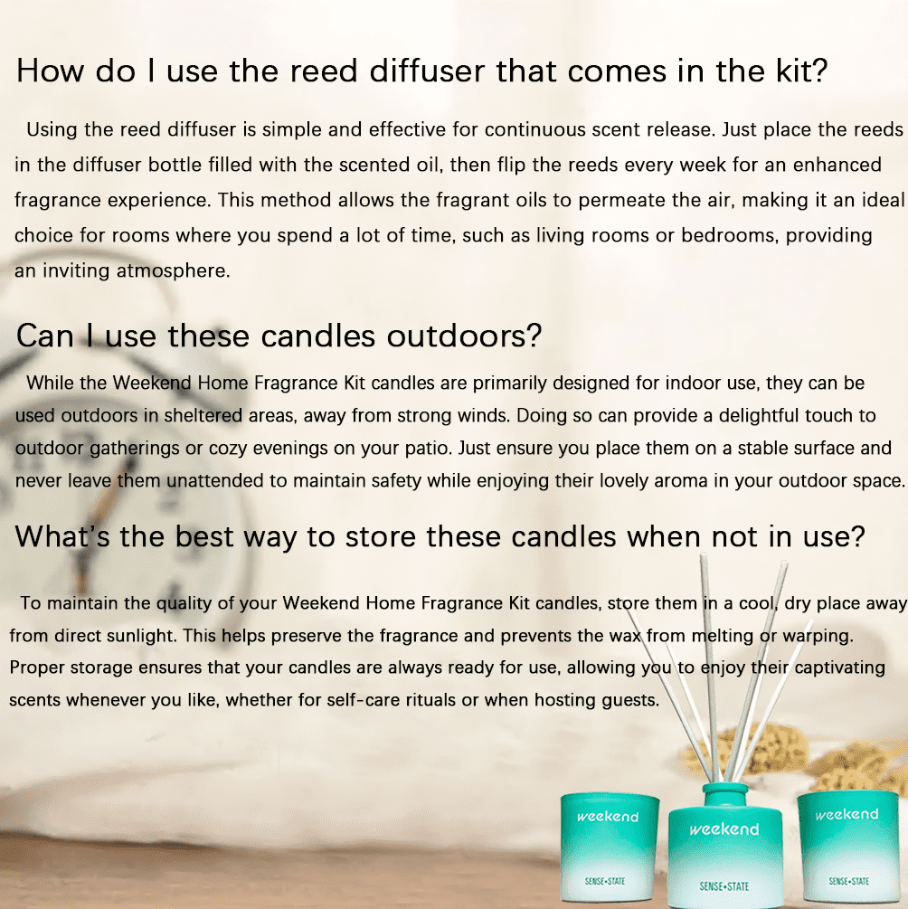 The Home Fragrance Kit-Scented Candle Set with Reed Diffuser - Two candles for home scented with a fresh tropical fragrance &amp; a BONUS scent diffuser.