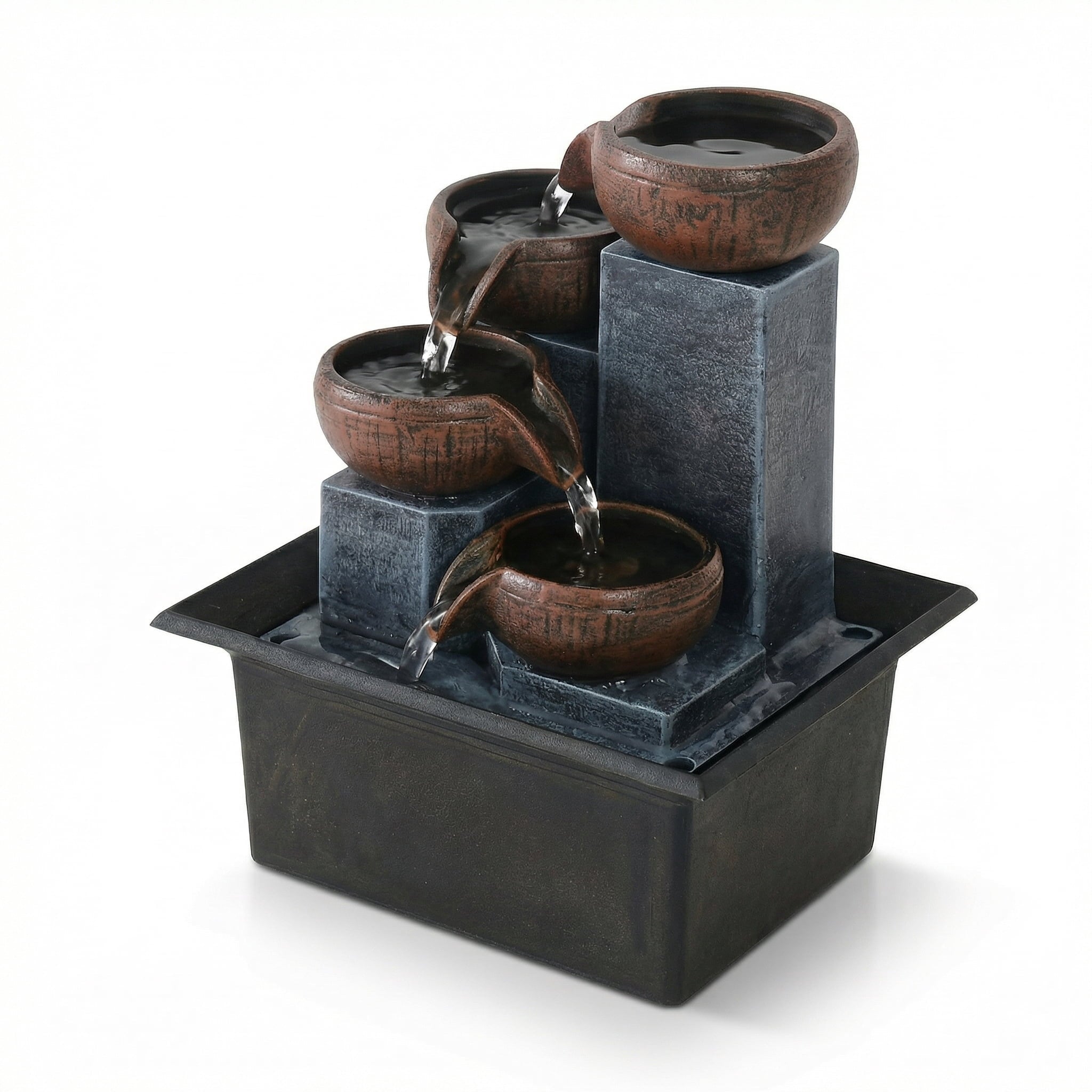 Desktop Fountain Waterfall Meditation - LED Lights, 4 Tiers, Indoor, 1pc
