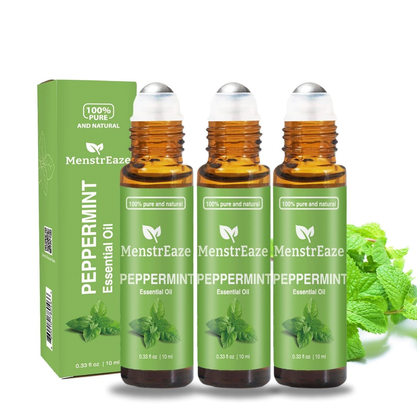 2 Pack Peppermint Roll-on Essential Oil for Headaches, Migraine and Nausea