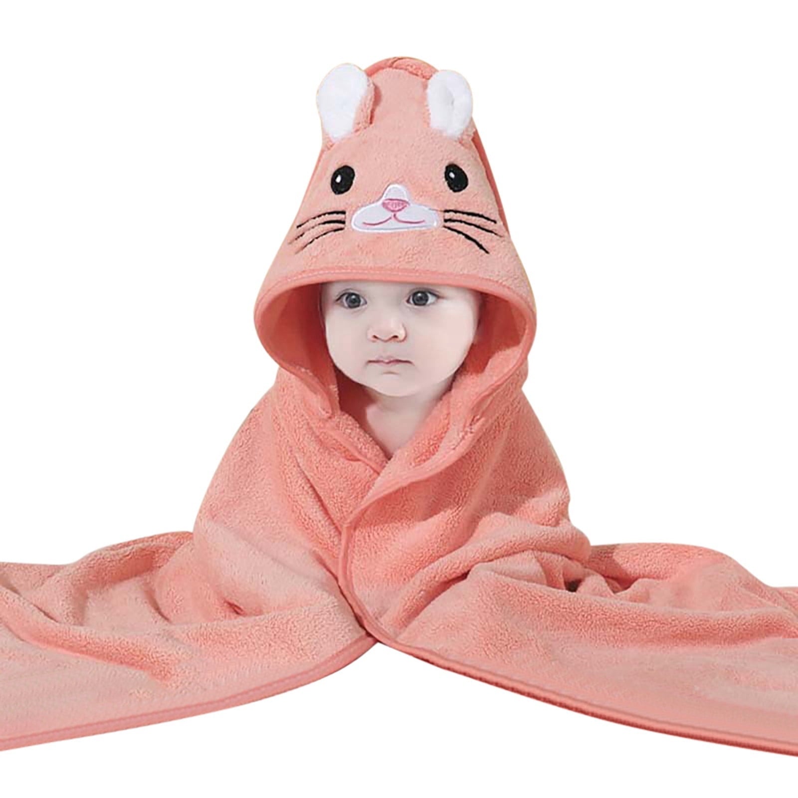 Baby Hooded Bath Towel Cartoon Bathrobe Baby Soft Coral Fleece Towel For Newborn Boy Girl Shower