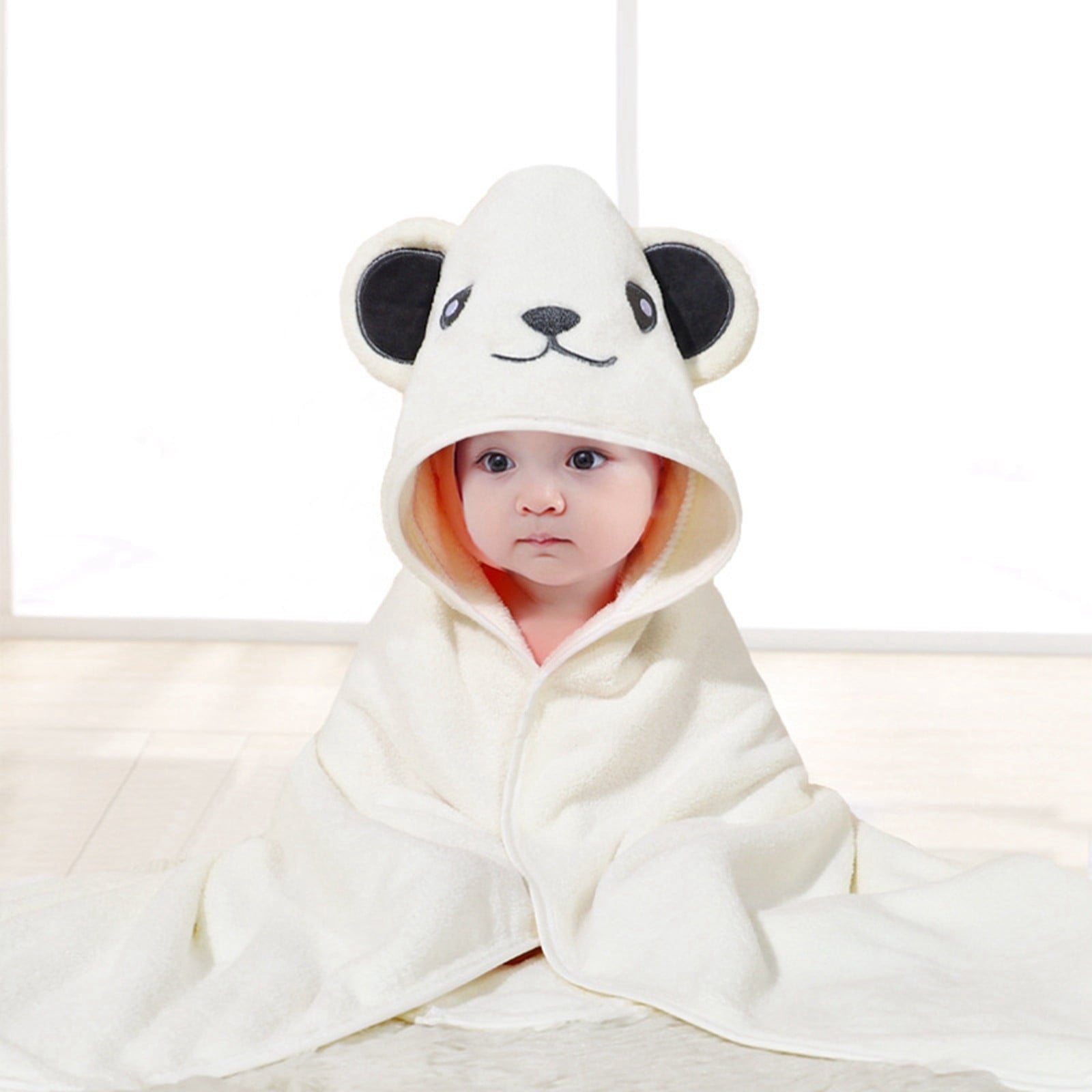 Baby Hooded Bath Towel Cartoon Bathrobe Baby Soft Coral Fleece Towel For Newborn Boy Girl Shower