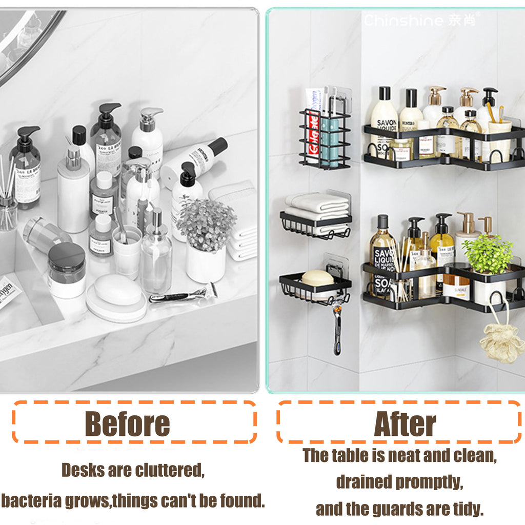 Shower Caddy, 5 Pack Rustproof Stainless Steel Bath Organizers With Large Capacity, No Drilling Shelves for Bathroom Storage &amp; Home Decor