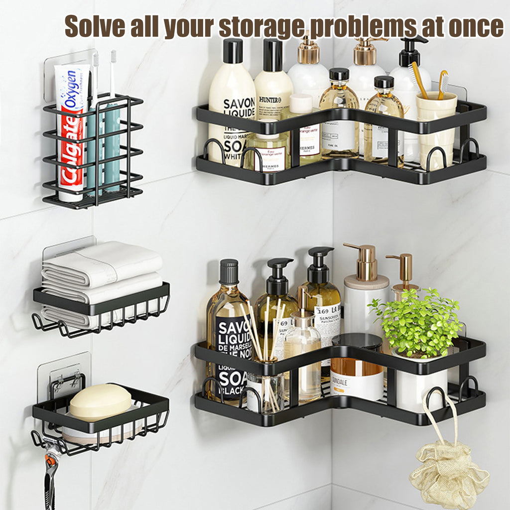 Shower Caddy, 5 Pack Rustproof Stainless Steel Bath Organizers With Large Capacity, No Drilling Shelves for Bathroom Storage &amp; Home Decor