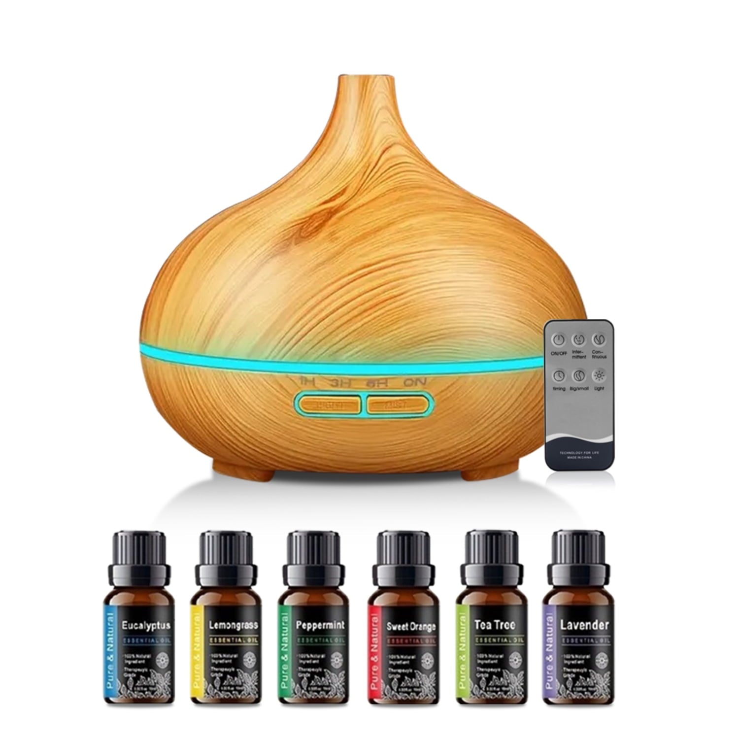 16oz Ultrasonic Aroma Diffuser &amp; Humidifier with 6 Essential Oils for Home  Office  Spa  Yoga