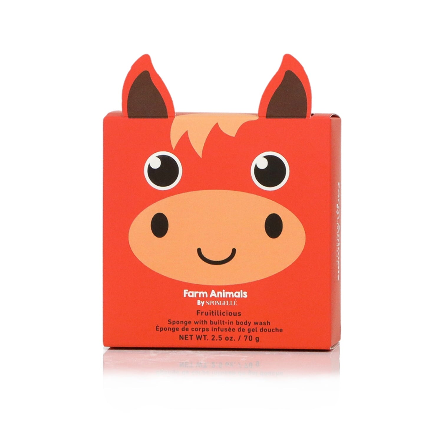 SPONGELLÉ Farm Animals, Kids Cleansing Sponge with Built-In Body Wash, Henry Horse
