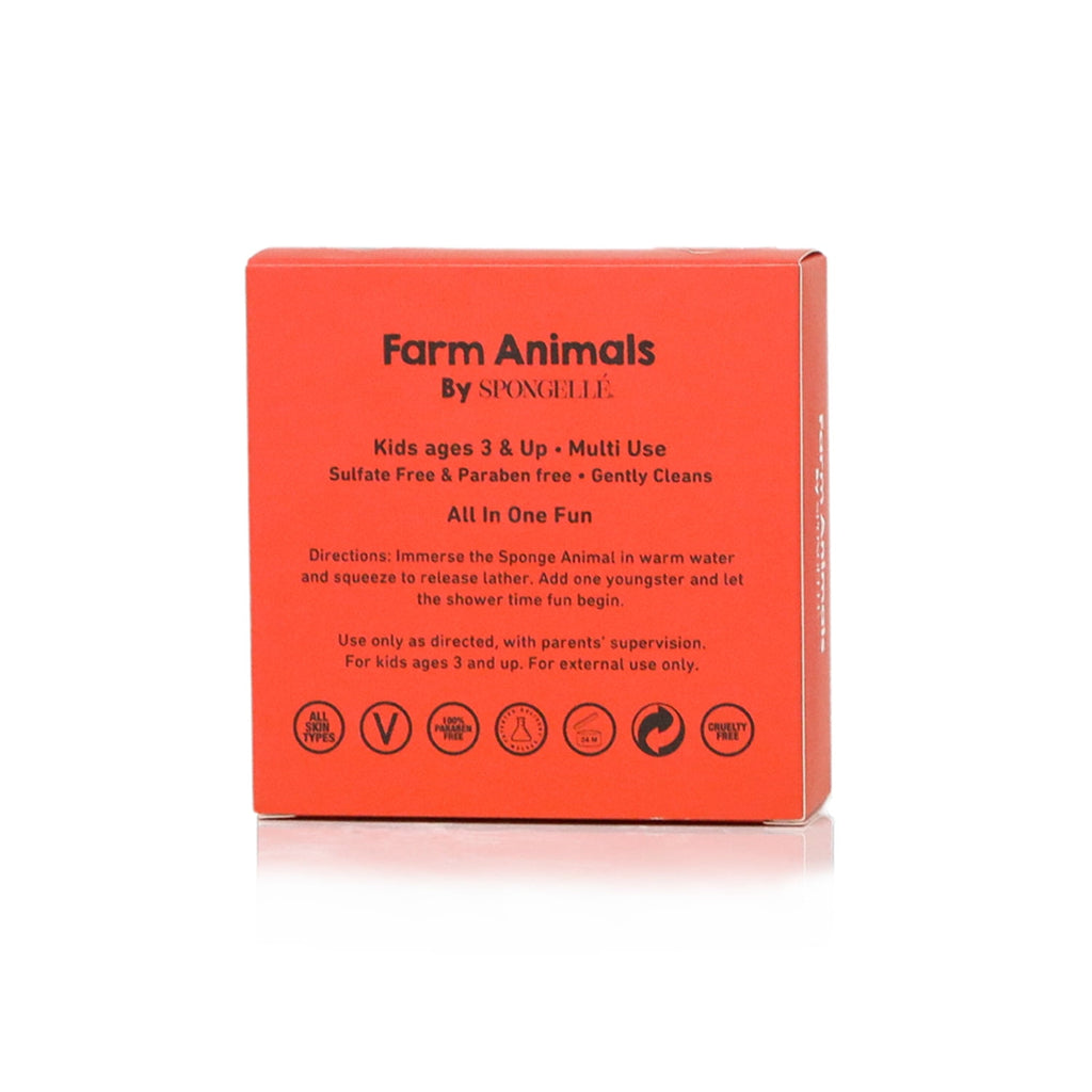 SPONGELLÉ Farm Animals, Kids Cleansing Sponge with Built-In Body Wash, Henry Horse