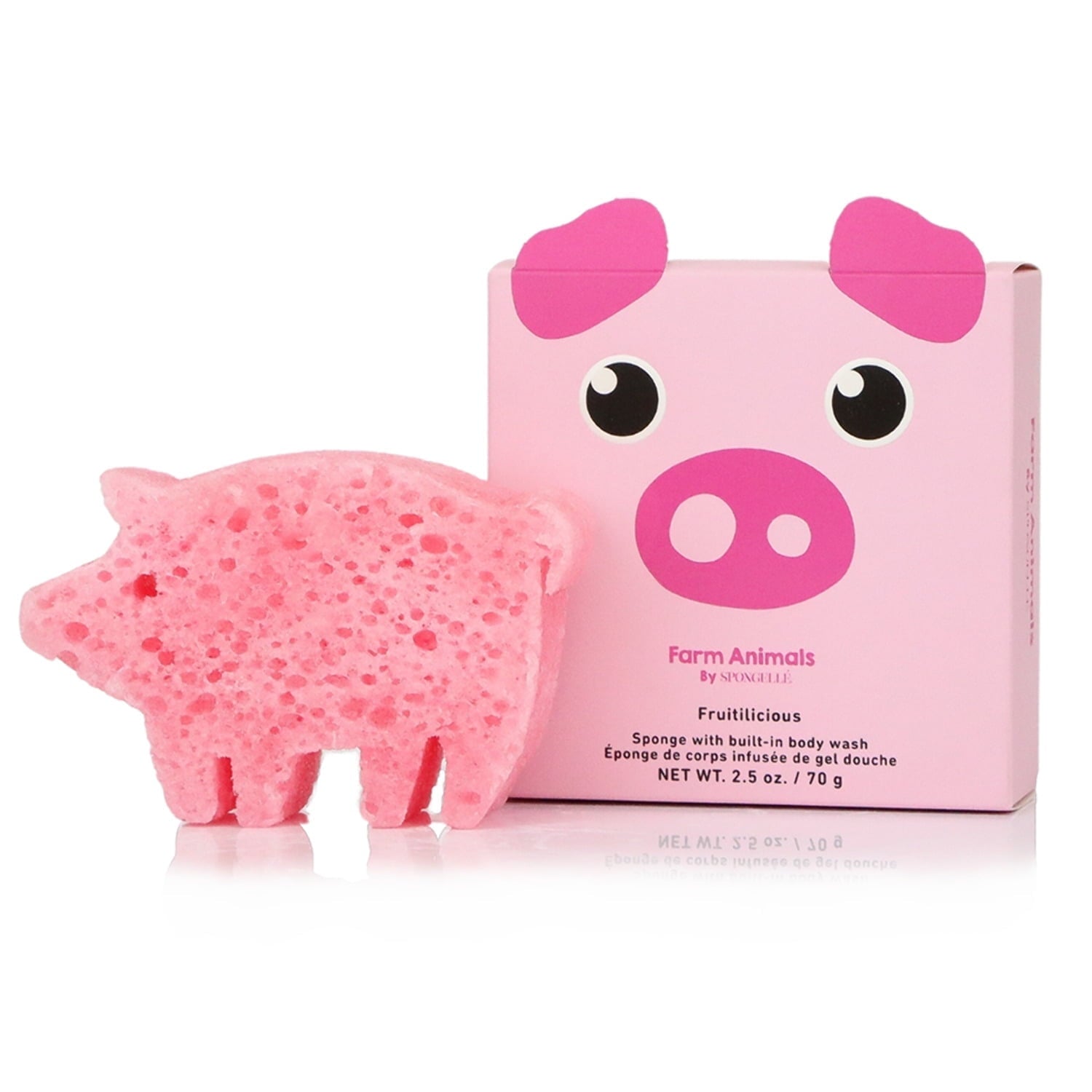 SPONGELLÉ Farm Animals, Kids Cleansing Sponge with Built-In Body Wash, Henry Horse
