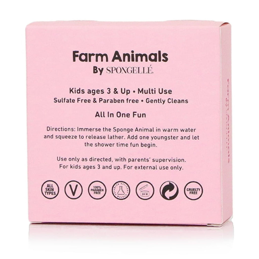 SPONGELLÉ Farm Animals, Kids Cleansing Sponge with Built-In Body Wash, Henry Horse