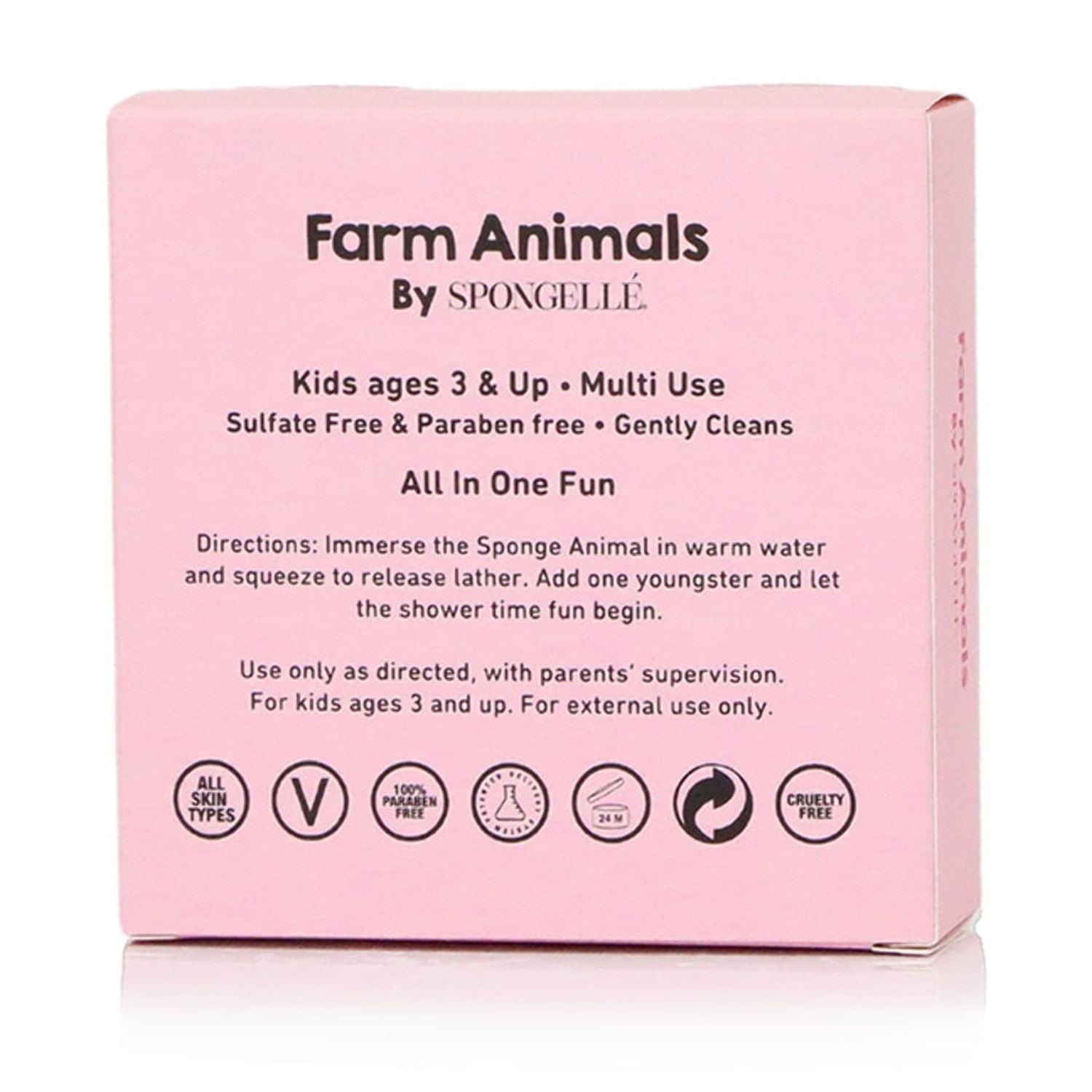 SPONGELLÉ Farm Animals, Kids Cleansing Sponge with Built-In Body Wash, Henry Horse