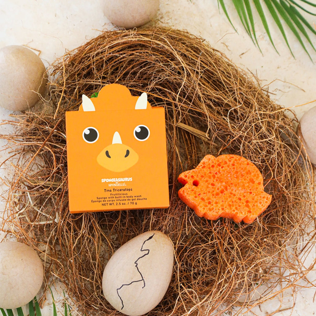 SPONGELLÉ Farm Animals, Kids Cleansing Sponge with Built-In Body Wash, Henry Horse