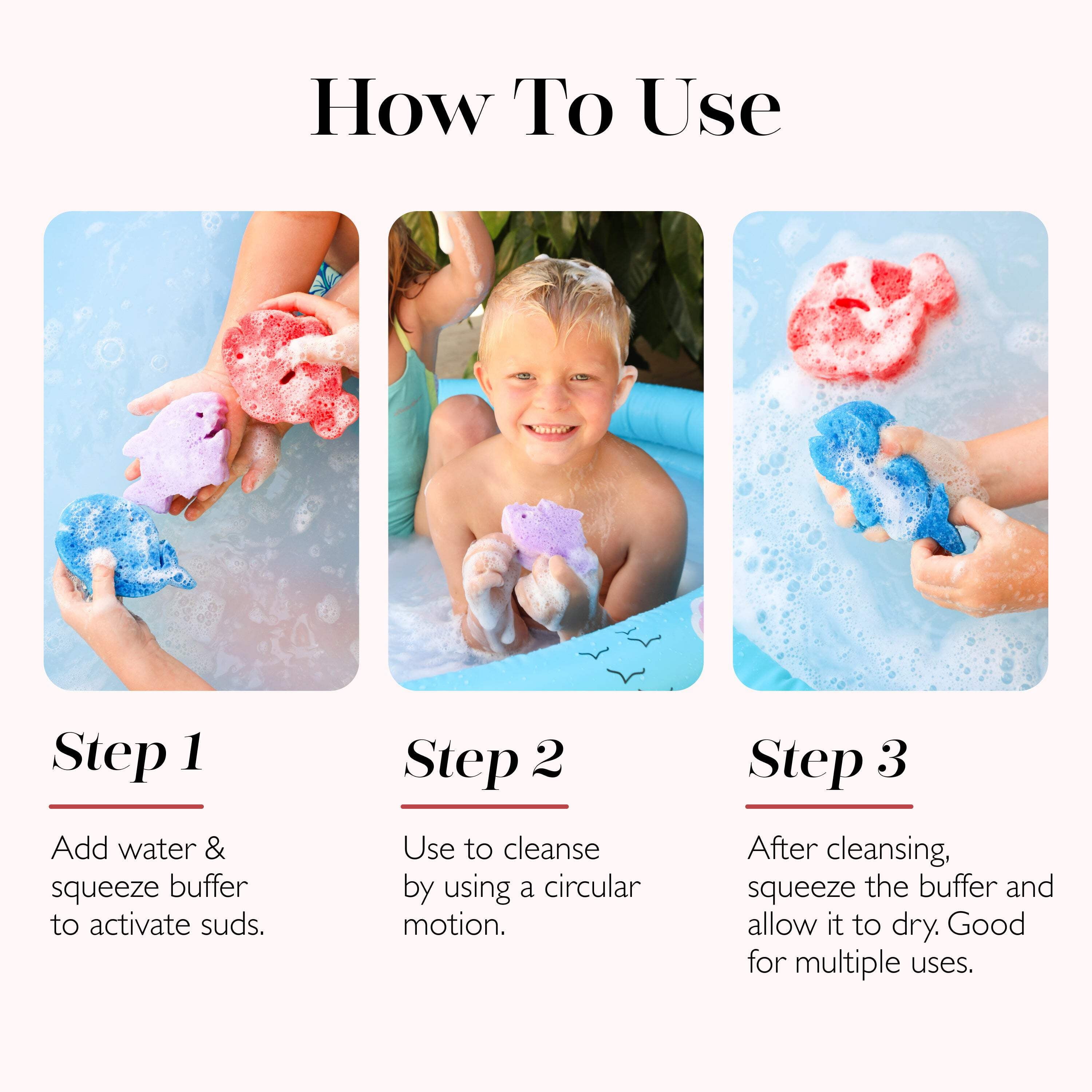 SPONGELLÉ Farm Animals, Kids Cleansing Sponge with Built-In Body Wash, Henry Horse