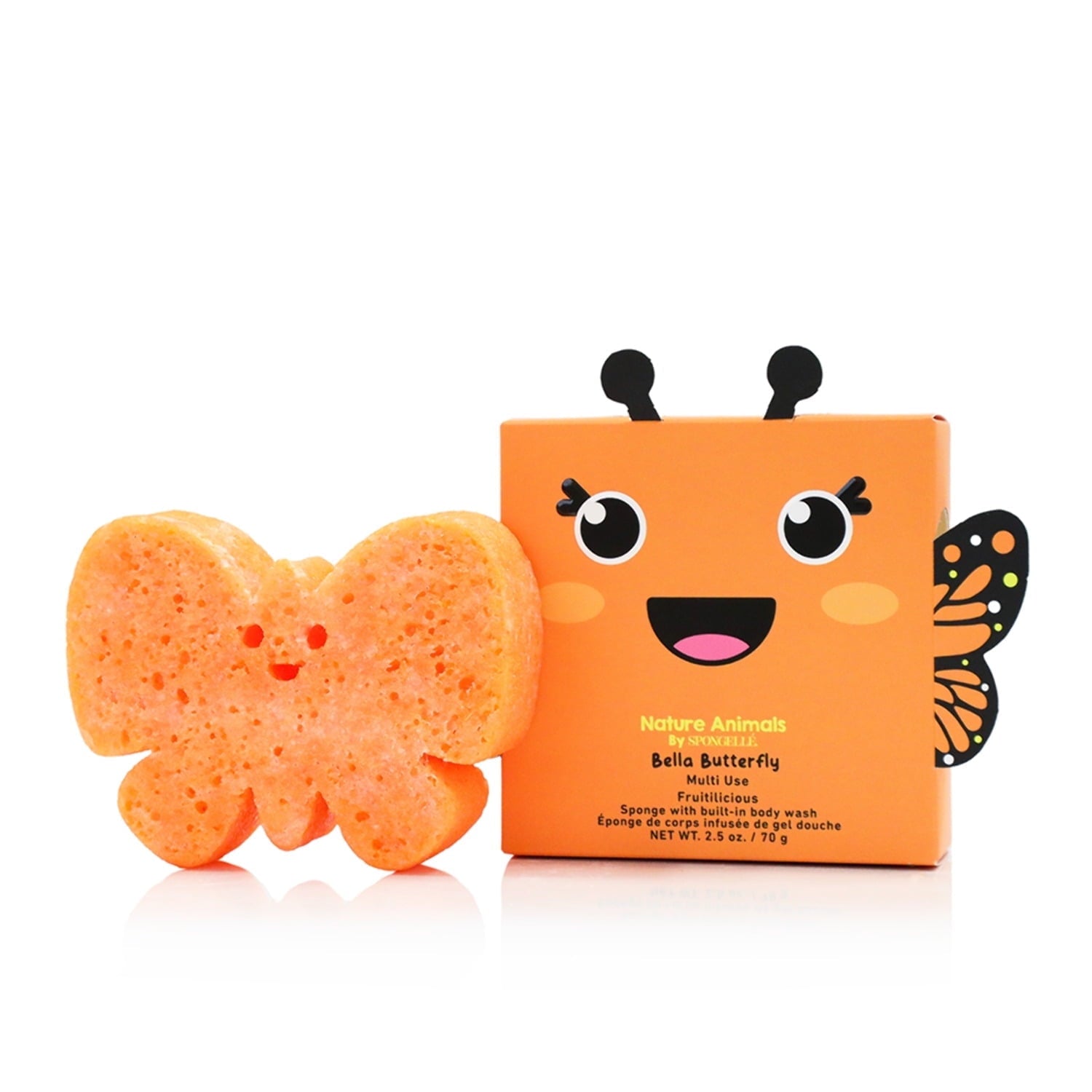 SPONGELLÉ Farm Animals, Kids Cleansing Sponge with Built-In Body Wash, Henry Horse