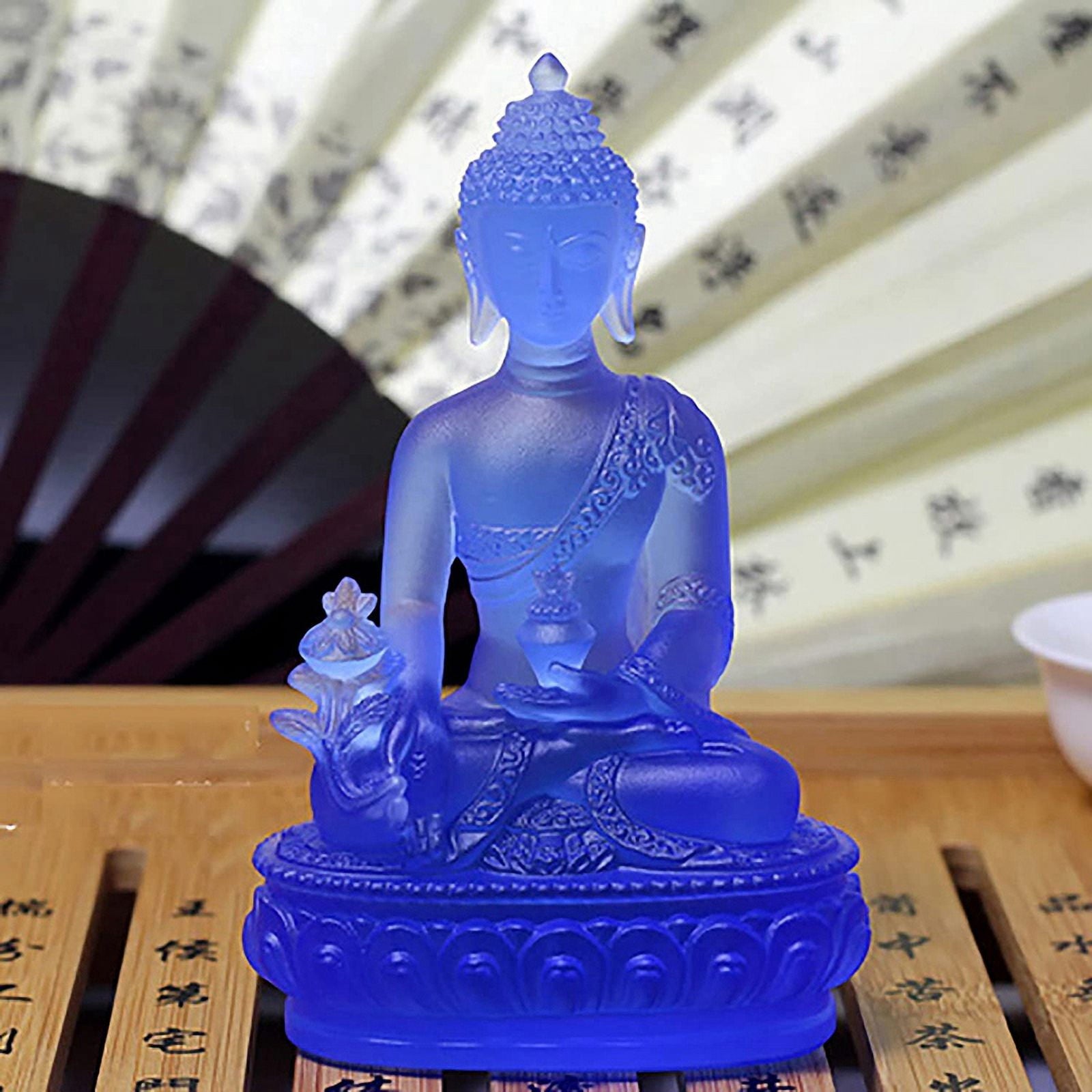 Tibetan Medicine Buddha Statue,Meditation Decor Collectible -Blue