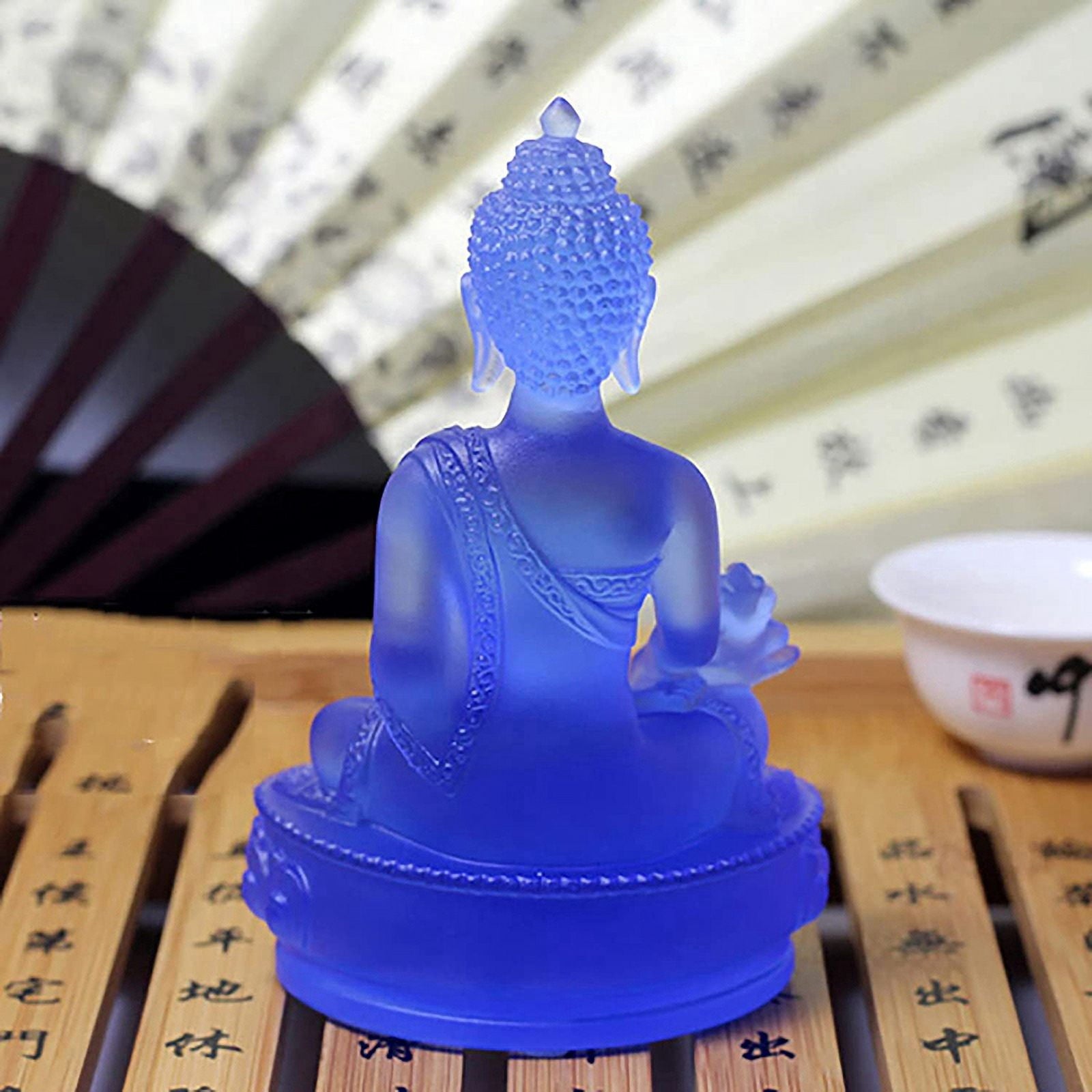 Tibetan Medicine Buddha Statue,Meditation Decor Collectible -Blue