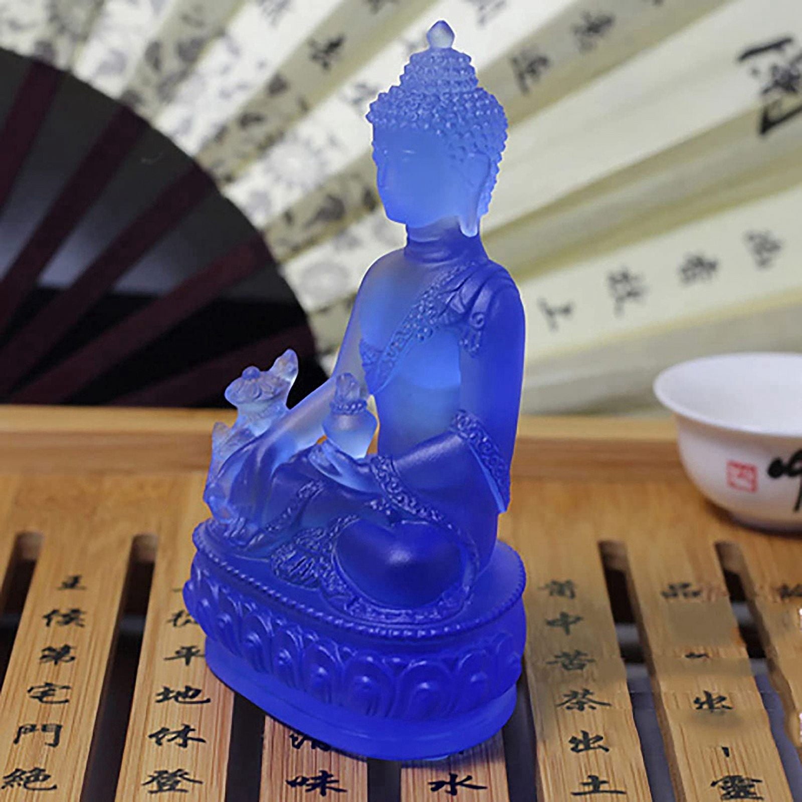 Tibetan Medicine Buddha Statue,Meditation Decor Collectible -Blue