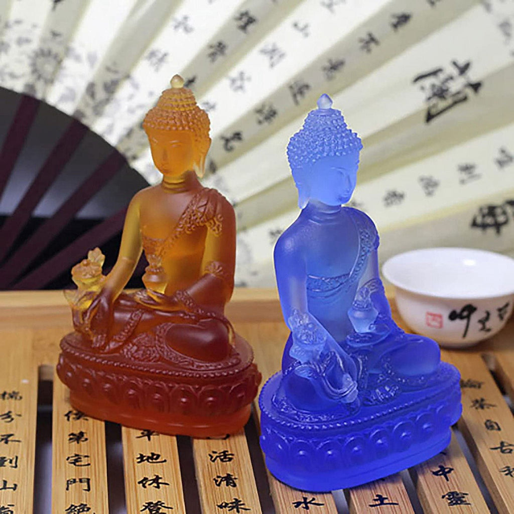 Tibetan Medicine Buddha Statue,Meditation Decor Collectible -Blue