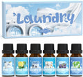 Laundry Collection Essential Oil Set, UM Natural Clean Fragrance Oil for Diffuser, Aromatherapy Oil Gift Set Includes Fresh Linen, Citrus Clean, Chamomile Bliss, Crisp Breeze, Minty
