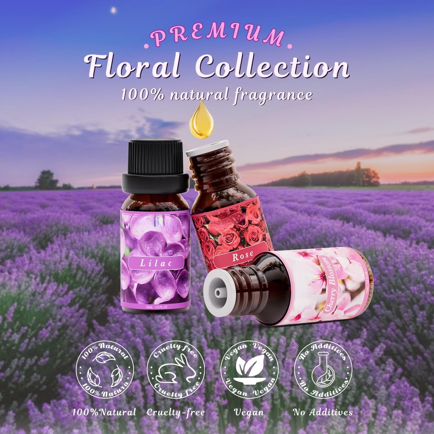 Laundry Collection Essential Oil Set, UM Natural Clean Fragrance Oil for Diffuser, Aromatherapy Oil Gift Set Includes Fresh Linen, Citrus Clean, Chamomile Bliss, Crisp Breeze, Minty