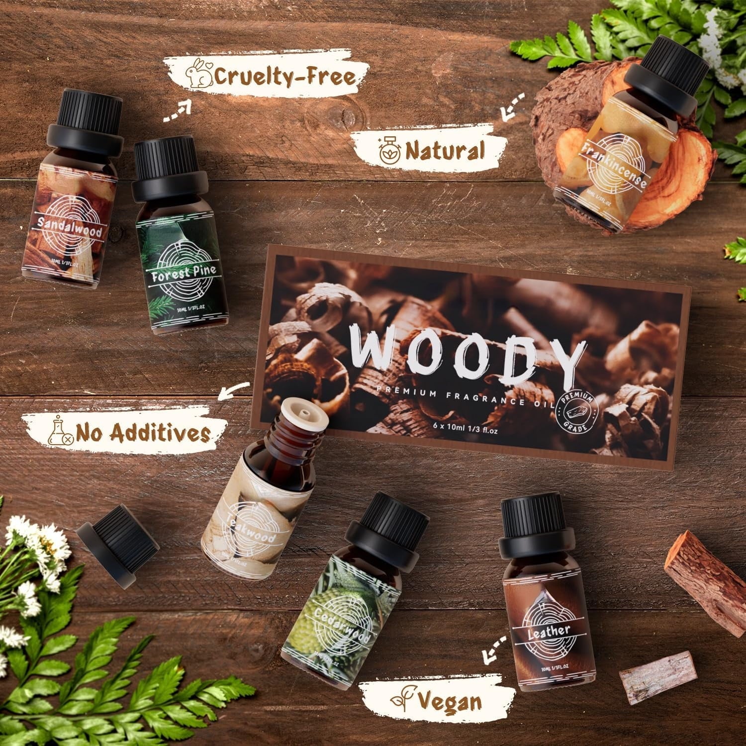 Laundry Collection Essential Oil Set, UM Natural Clean Fragrance Oil for Diffuser, Aromatherapy Oil Gift Set Includes Fresh Linen, Citrus Clean, Chamomile Bliss, Crisp Breeze, Minty