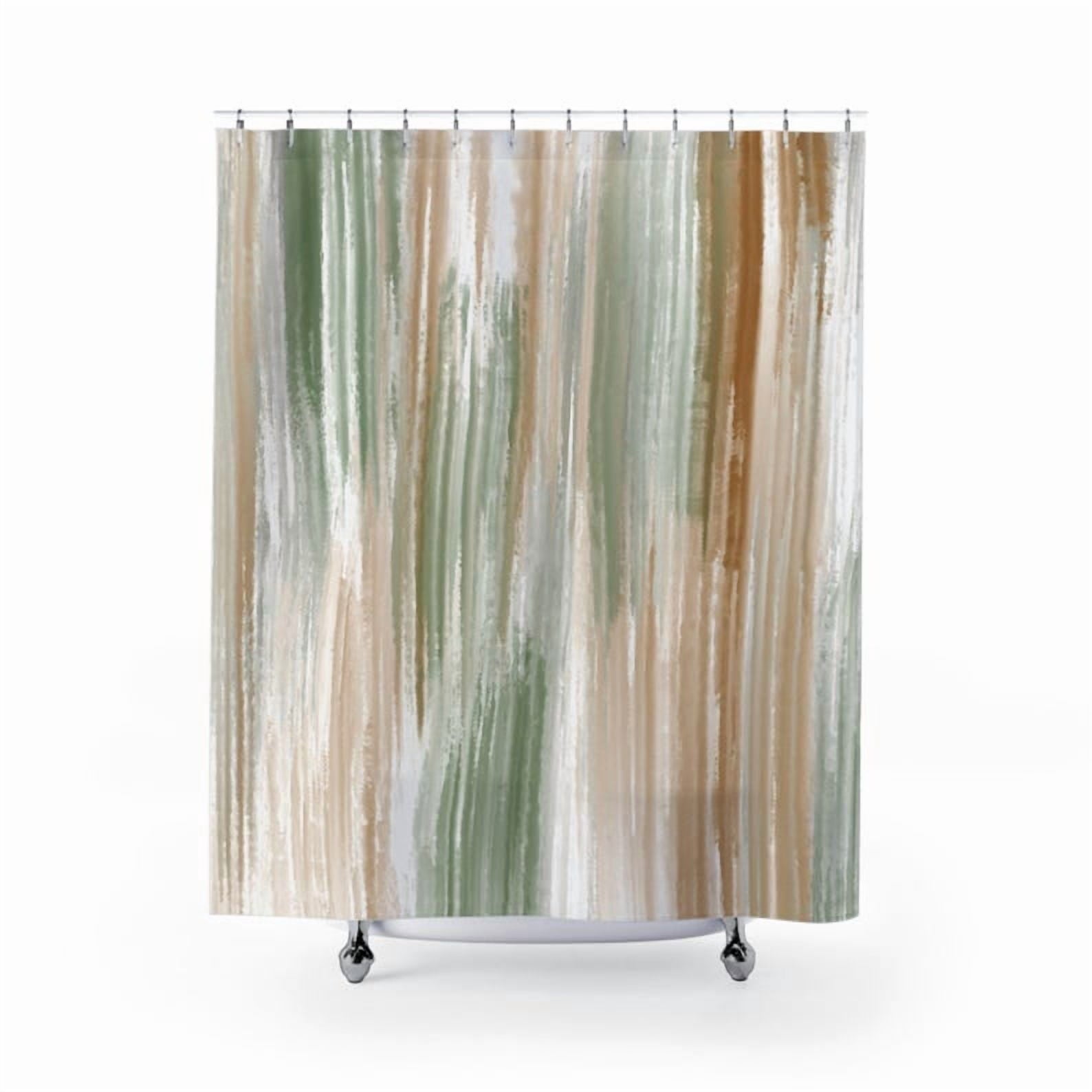 Sage Shower Curtain Earthy Shower Curtain Green Bathroom Decor Boho Minimalist Shower Curtain Watercolor Shower Curtain Tan Neutral Decor 60x72in