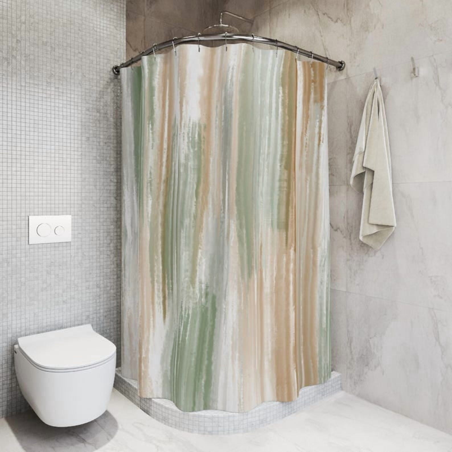 Sage Shower Curtain Earthy Shower Curtain Green Bathroom Decor Boho Minimalist Shower Curtain Watercolor Shower Curtain Tan Neutral Decor 60x72in