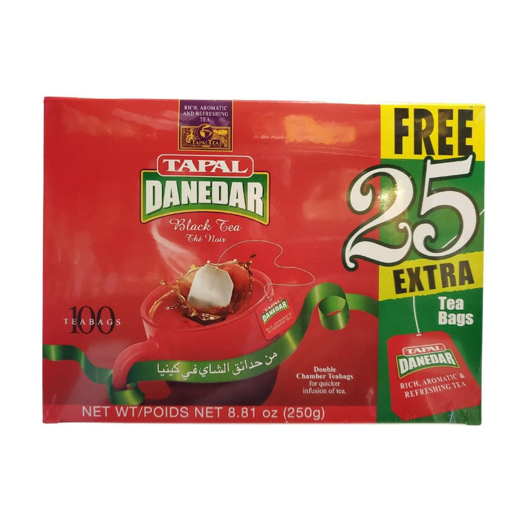 Tapal Danedar Black Tea 100 Round tea Bags 125 Extra (Pack of 2)