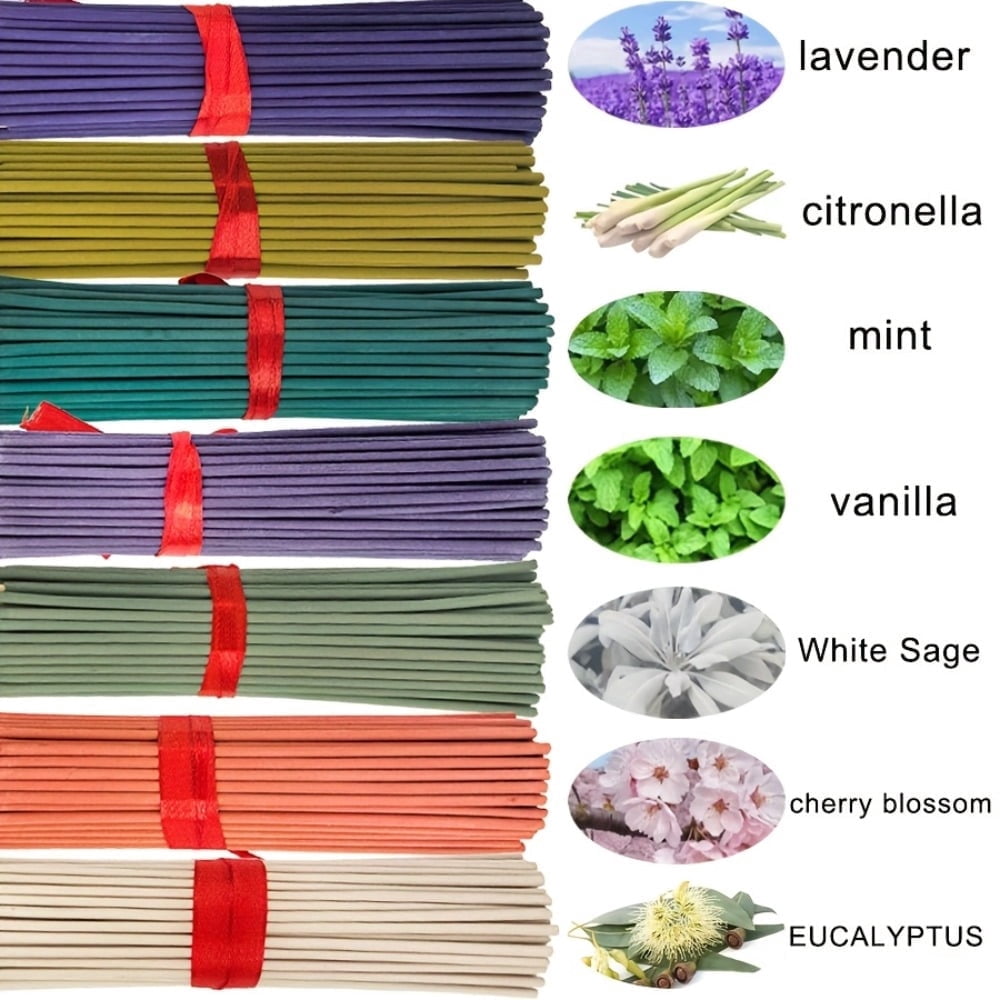 140PCS Incense Sticks (7 Scents: Lavender, Lemongrass, Sage, Eucalyptus, Vanilla, Mint, Cherry Blossom) for Home, Yoga &amp; Meditation