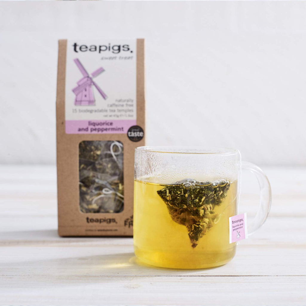 Liquorice &amp; Peppermint Tea, Caffeine Free, Vegan, 15 Bags (Pack Of 6)
