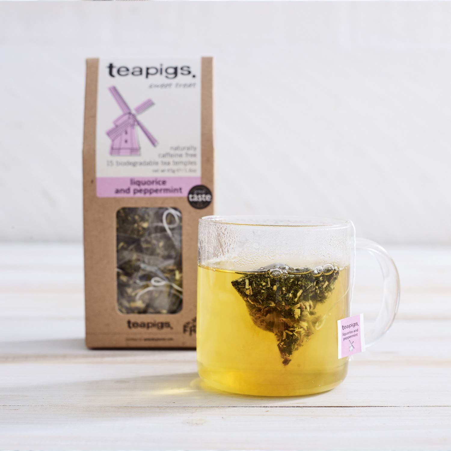 Liquorice &amp; Peppermint Tea, Caffeine Free, Vegan, 15 Bags (Pack Of 6)