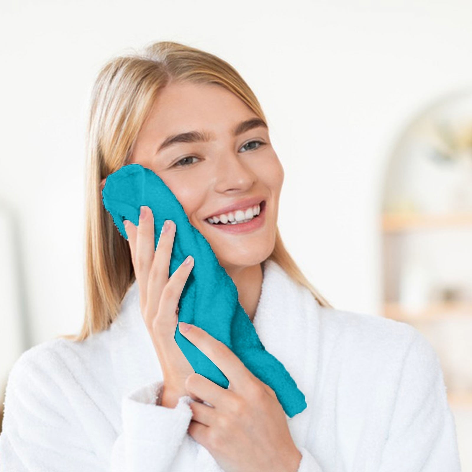 Huanghuaa Hand Towels For Bathroom Solid Hand Towel Turquoise Bathroom