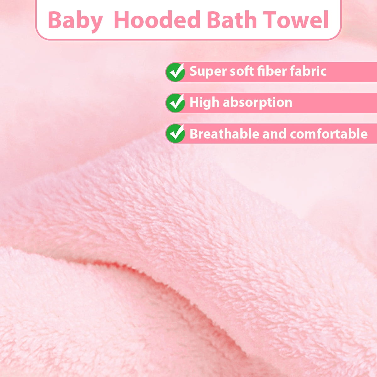 Hooded Towel - Rayon Made from Bamboo, Bath Towel with Bear Ears for Newborn, Babie, Toddler, Infant - Absorbent Large Baby Towel - Bear, 30 x 30 Inch