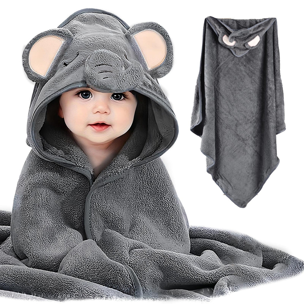 Hooded Towel - Rayon Made from Bamboo, Bath Towel with Bear Ears for Newborn, Babie, Toddler, Infant - Absorbent Large Baby Towel - Bear, 30 x 30 Inch