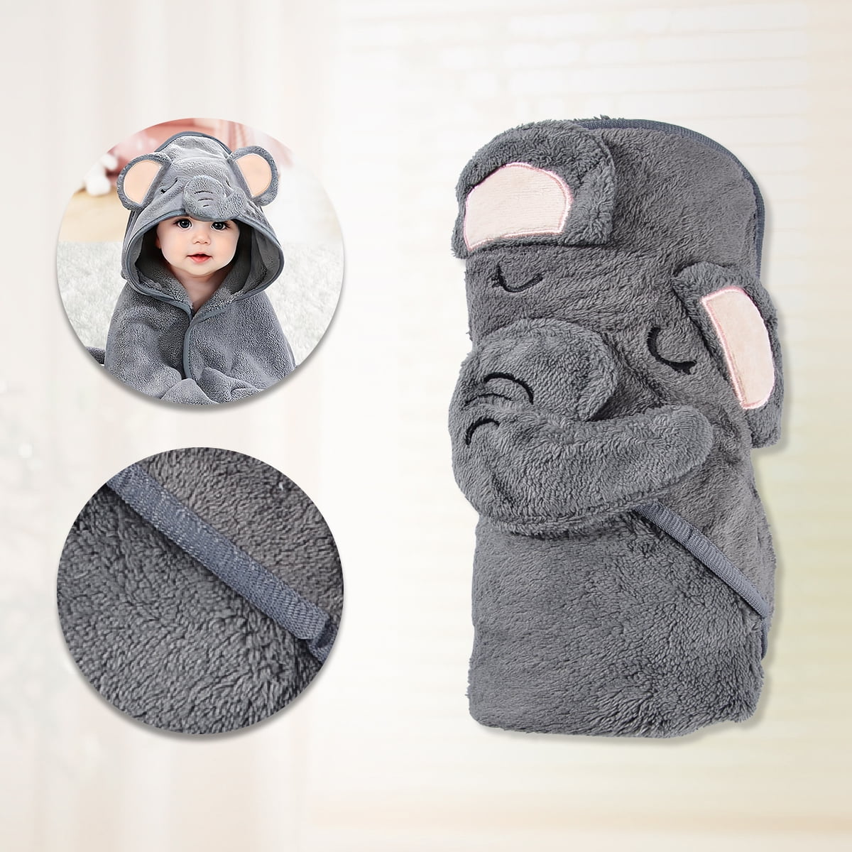 Hooded Towel - Rayon Made from Bamboo, Bath Towel with Bear Ears for Newborn, Babie, Toddler, Infant - Absorbent Large Baby Towel - Bear, 30 x 30 Inch