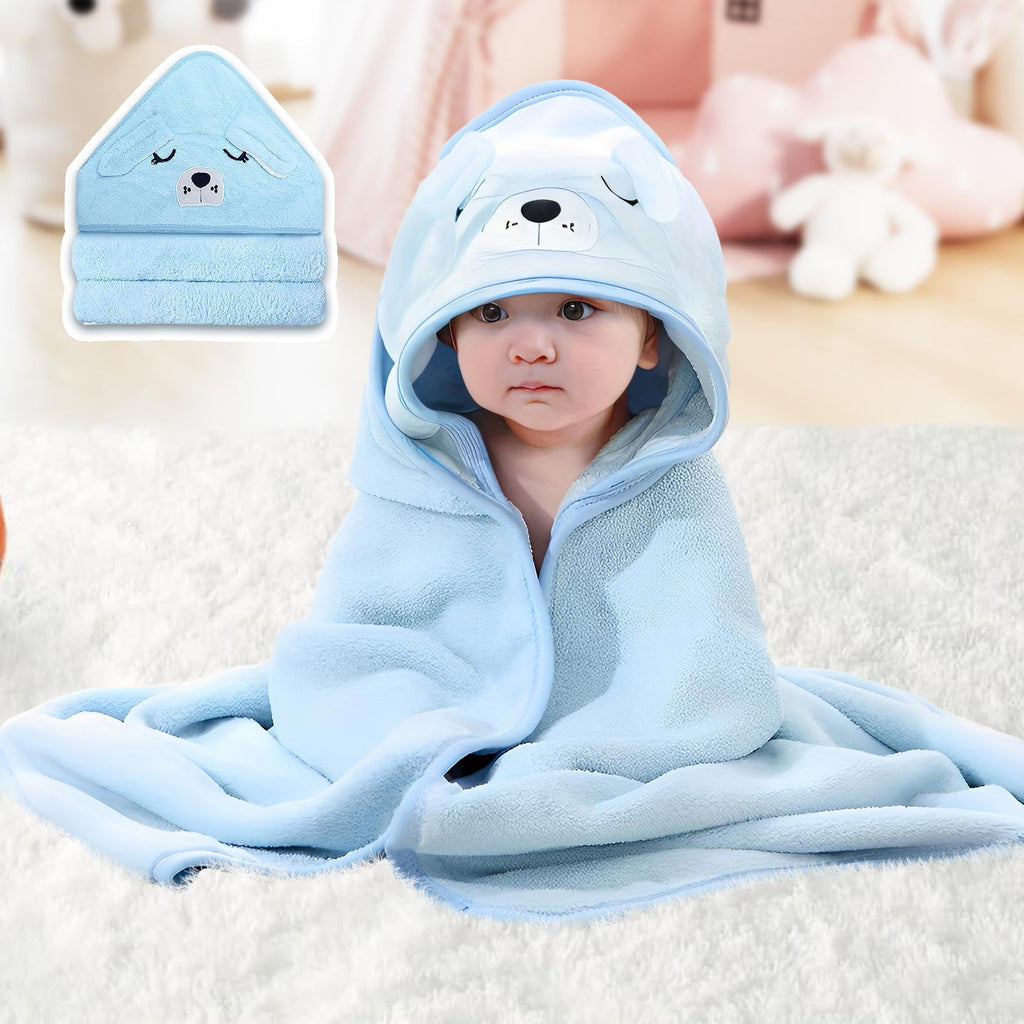 Hooded Towel - Rayon Made from Bamboo, Bath Towel with Bear Ears for Newborn, Babie, Toddler, Infant - Absorbent Large Baby Towel - Bear, 30 x 30 Inch