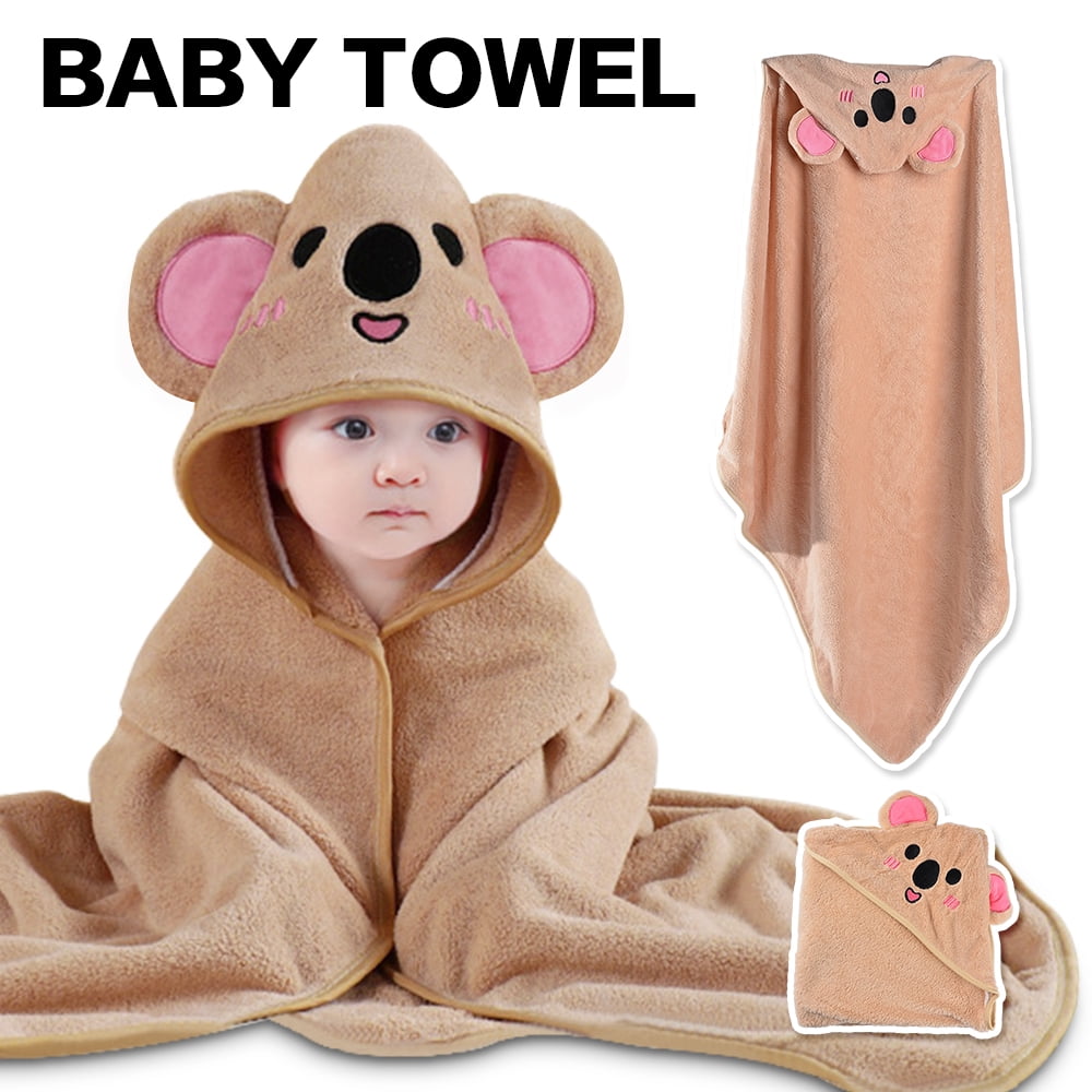 Hooded Towel - Rayon Made from Bamboo, Bath Towel with Bear Ears for Newborn, Babie, Toddler, Infant - Absorbent Large Baby Towel - Bear, 30 x 30 Inch