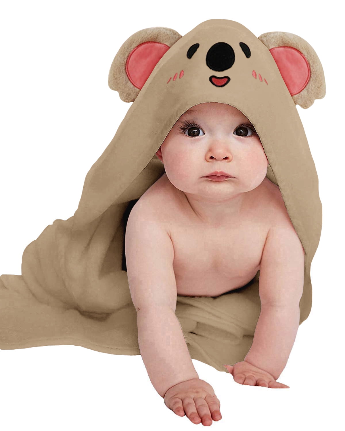 Hooded Towel - Rayon Made from Bamboo, Bath Towel with Bear Ears for Newborn, Babie, Toddler, Infant - Absorbent Large Baby Towel - Bear, 30 x 30 Inch