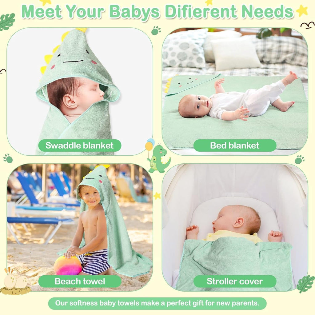 Hooded Towel - Rayon Made from Bamboo, Bath Towel with Bear Ears for Newborn, Babie, Toddler, Infant - Absorbent Large Baby Towel - Bear, 30 x 30 Inch