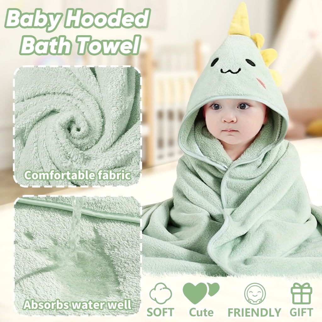 Hooded Towel - Rayon Made from Bamboo, Bath Towel with Bear Ears for Newborn, Babie, Toddler, Infant - Absorbent Large Baby Towel - Bear, 30 x 30 Inch