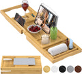 Bamboo Bathtub Caddy Tray for Tub,Expandable Bath Table Trays,Premium Bathroom Accessories for New Home &amp; Mothers Day &amp; Birthday Gifts for Couples