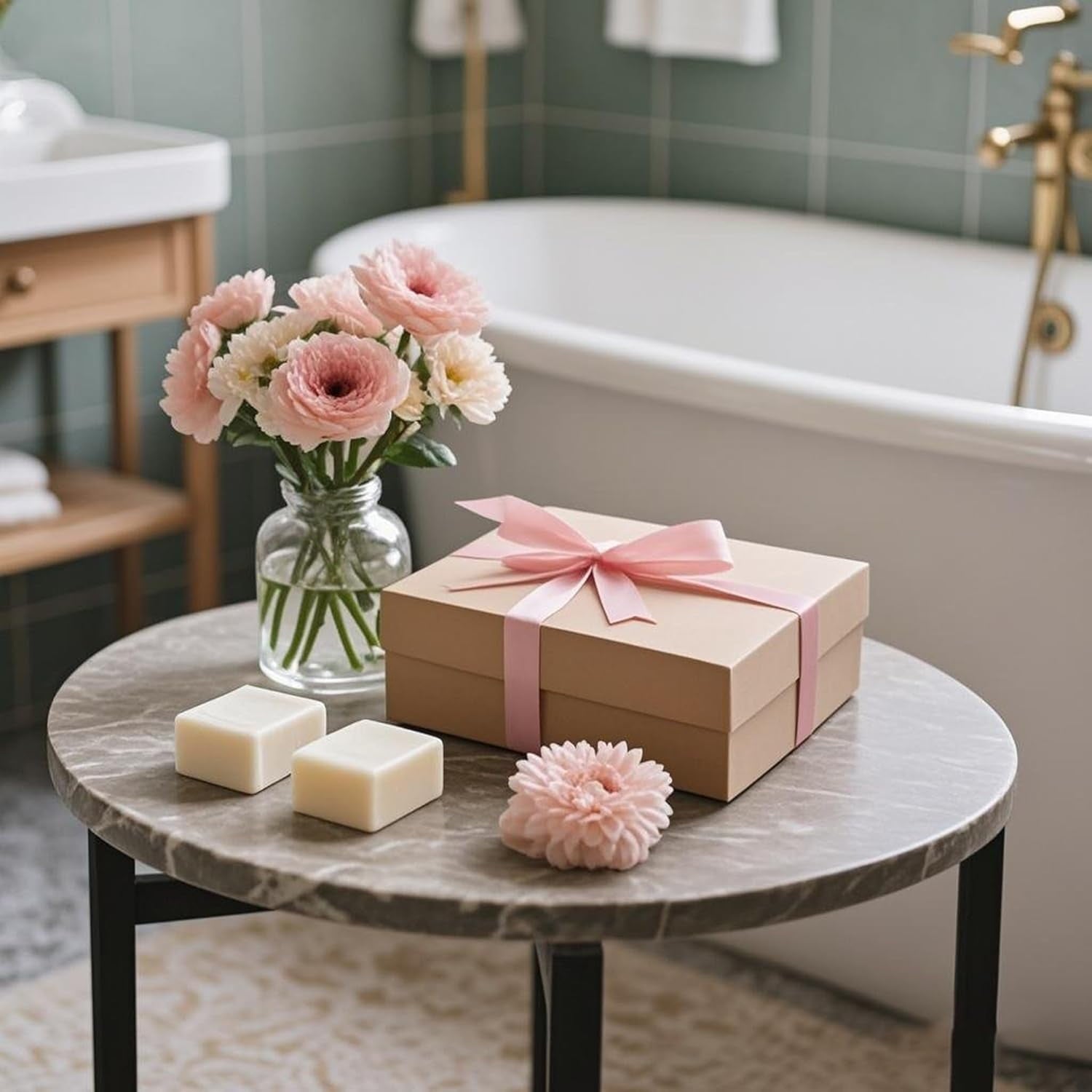 Bamboo Bathtub Caddy Tray for Tub,Expandable Bath Table Trays,Premium Bathroom Accessories for New Home &amp; Mothers Day &amp; Birthday Gifts for Couples