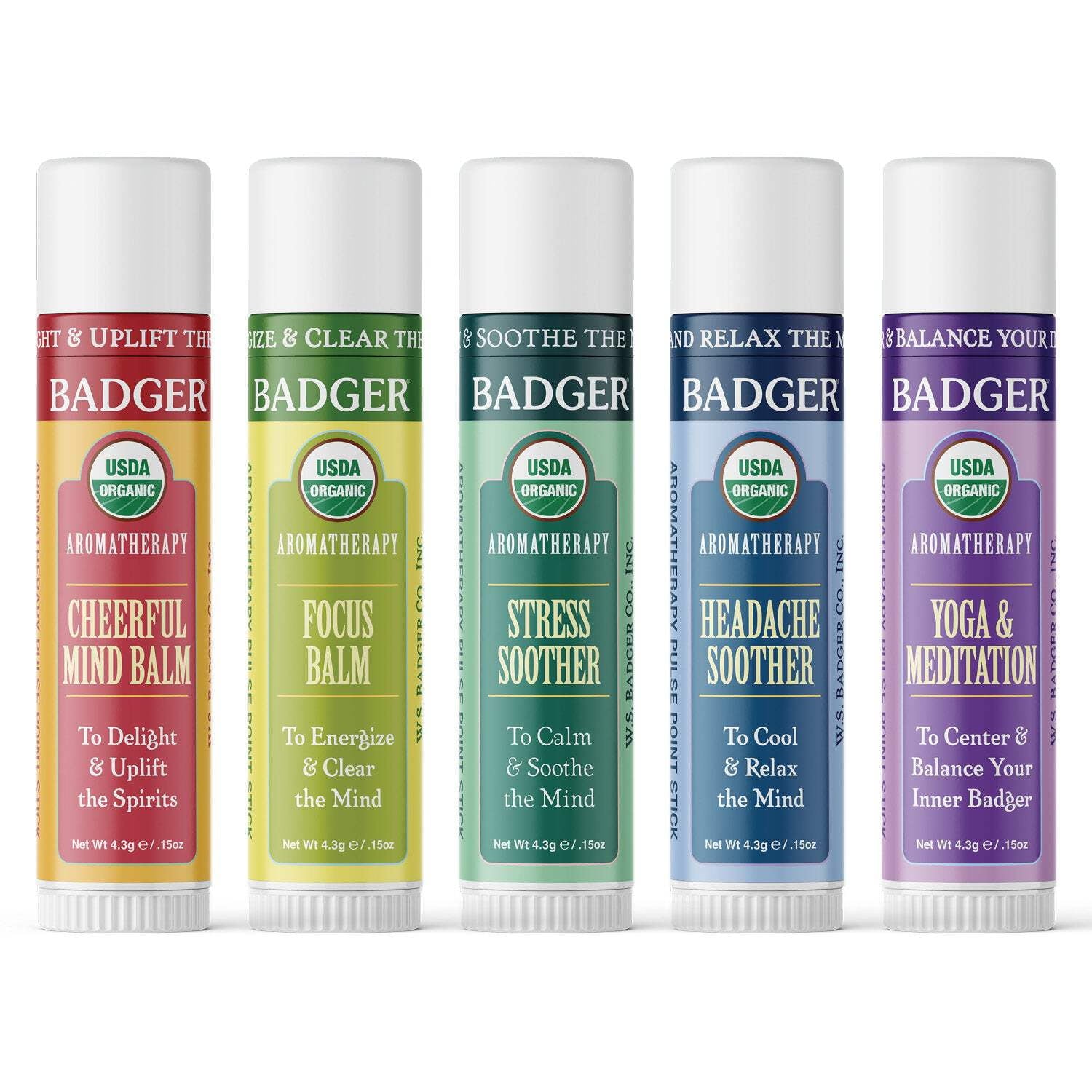 Badger - Aromatherapy Balm Stick Variety Pack (5 Pack)